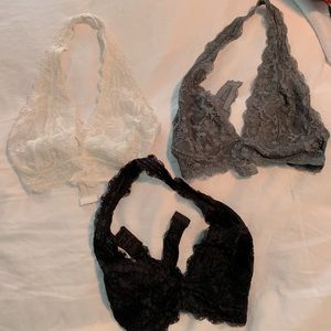 Free People Halter Bralette Pack of 3